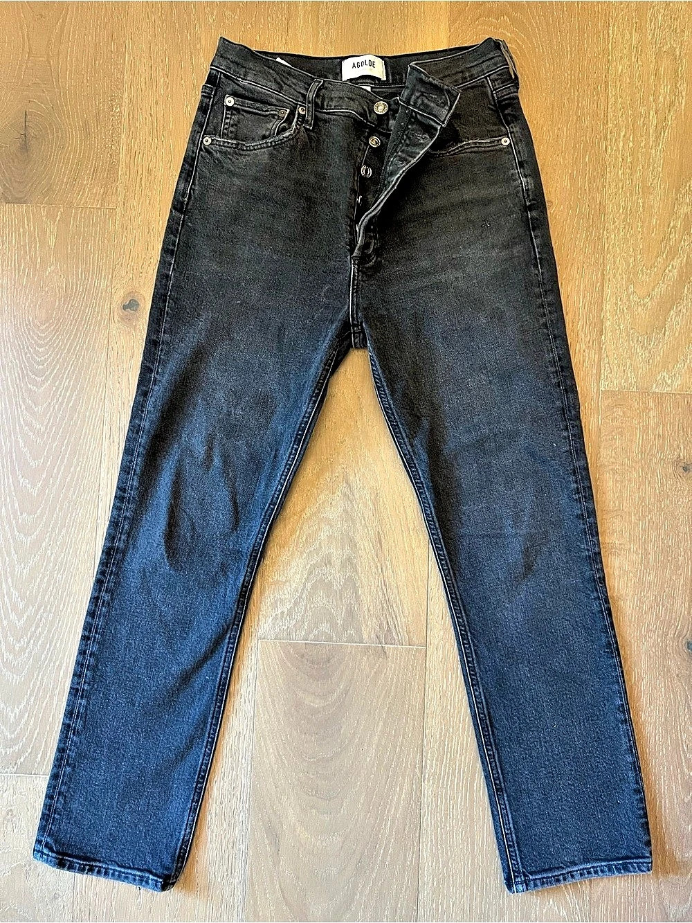 AGOLDE Riley Crop Jeans washed black